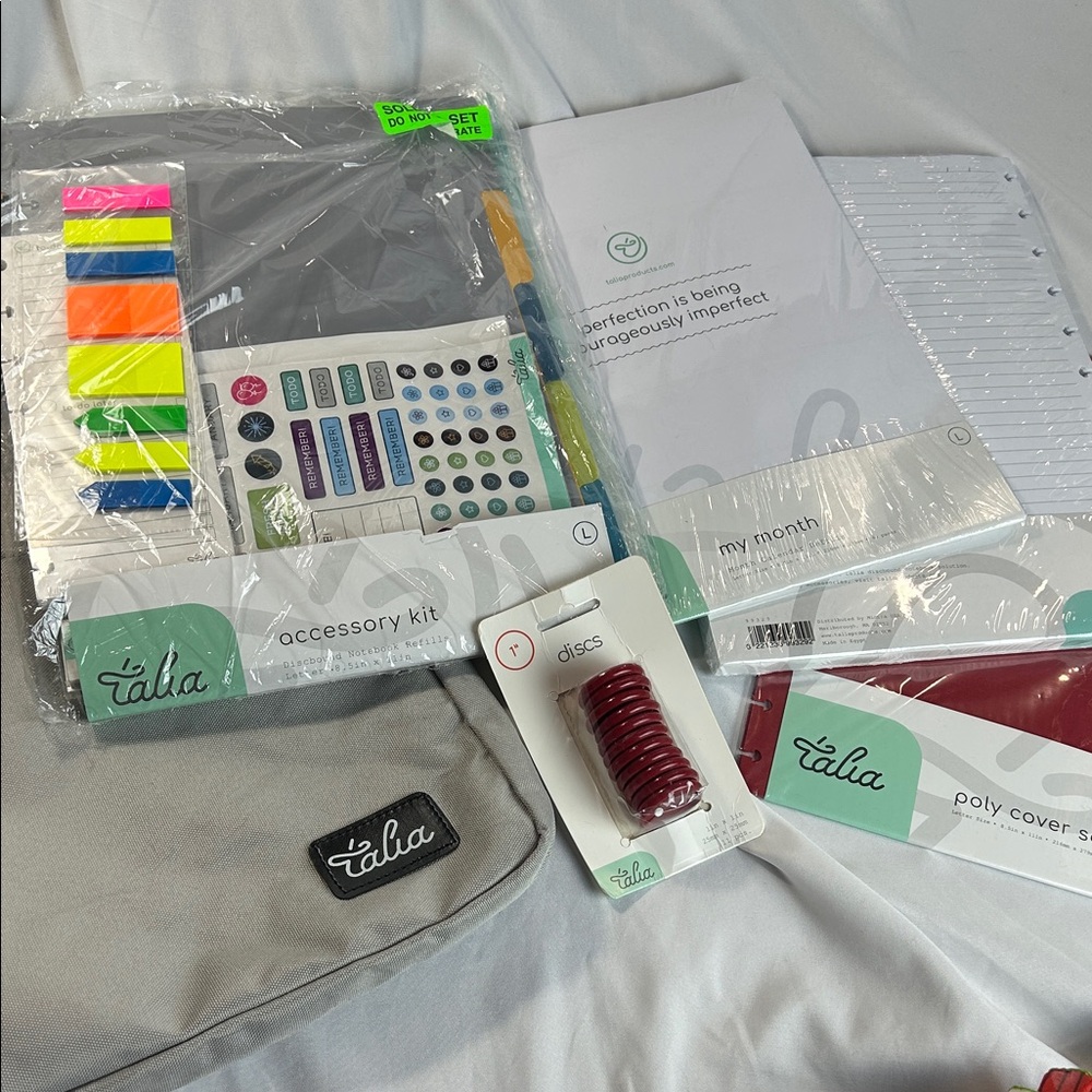 TALIA Red Discbound Notebook and Accessories
